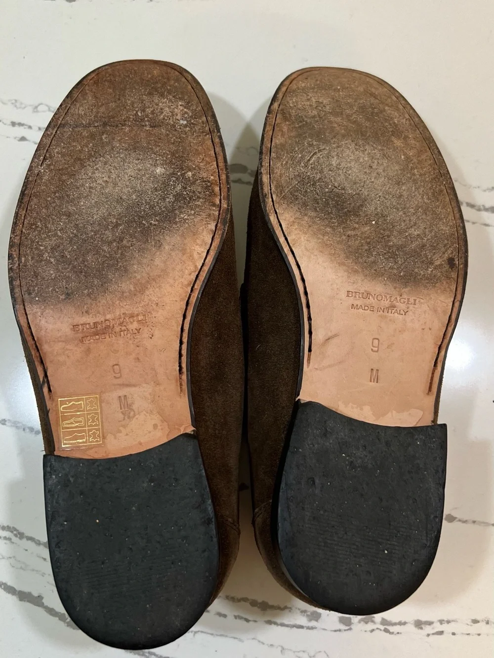 Bruno Magli Pittore Brown Suede Horsebit Loafers - Men's Size 9 M